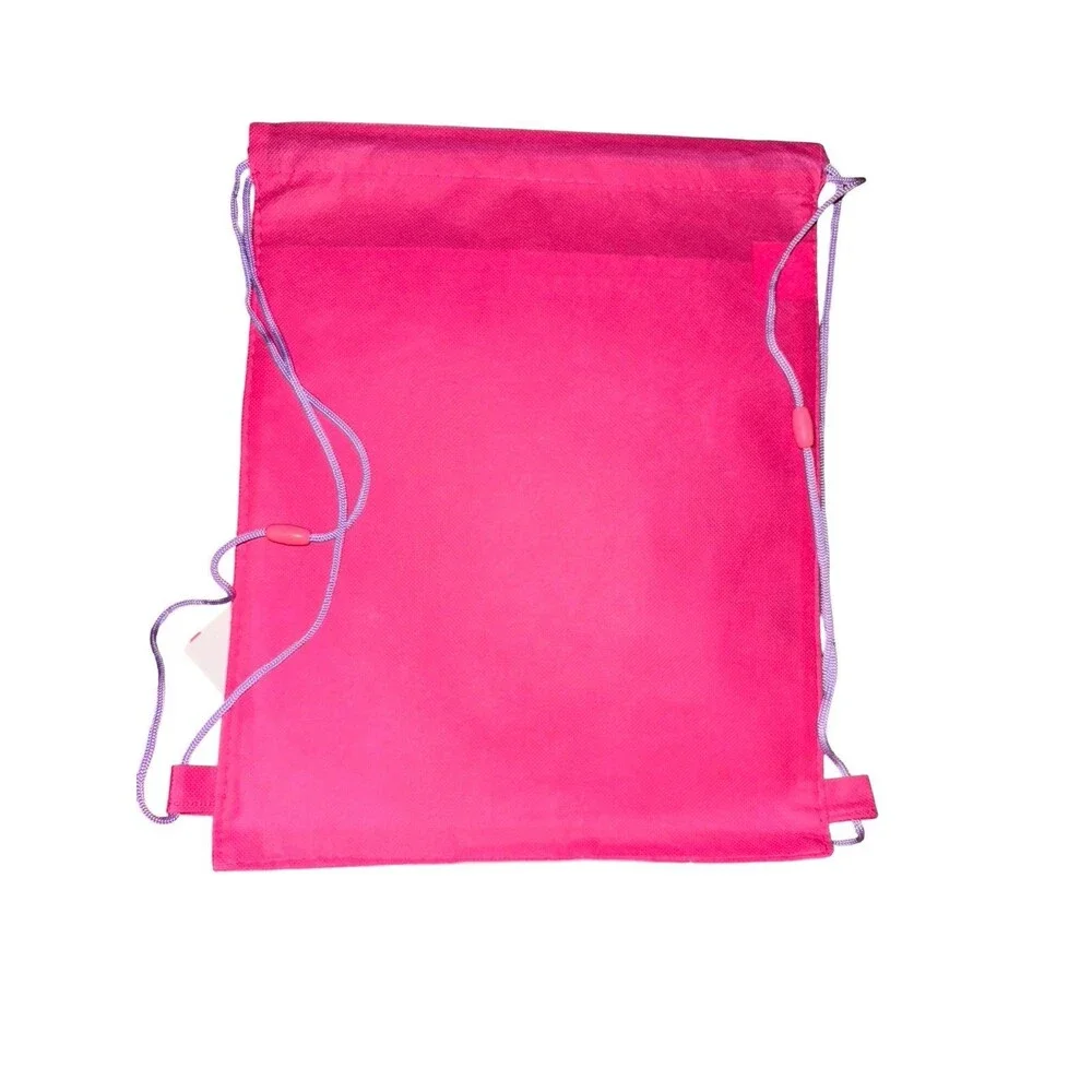 Sling Bag Tote Drawstring Non-Woven Disney Minnie Pink Bow Flower New